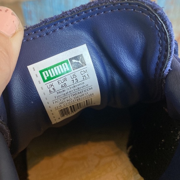 Puma Navy Suede Tennis Shoe - Picture 10 of 10